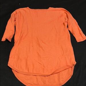 New York & Company Orange Tunic Sweater Relaxed High Low